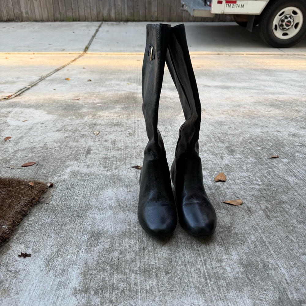 Steve Madden Intyce boots leather black size 7.5 made in Brazil